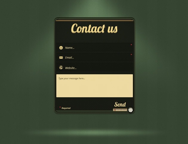 Green Contact Us form design