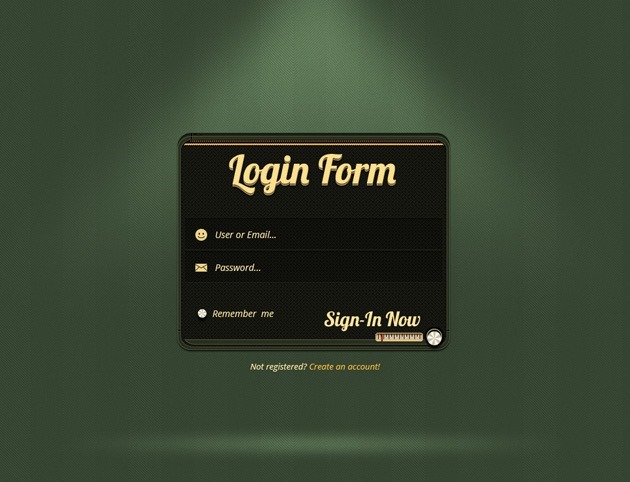 Green Login form PSD design