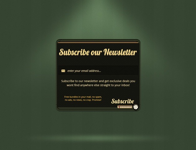 Green Subscribe form design