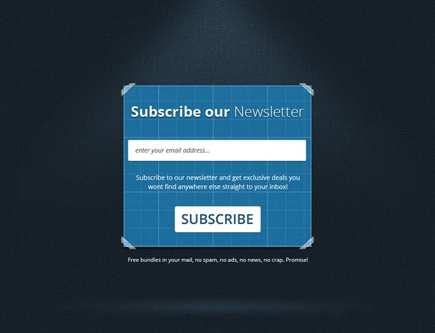Blue Subscribe form design
