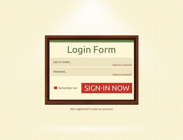 Minimalist Login form PSD design