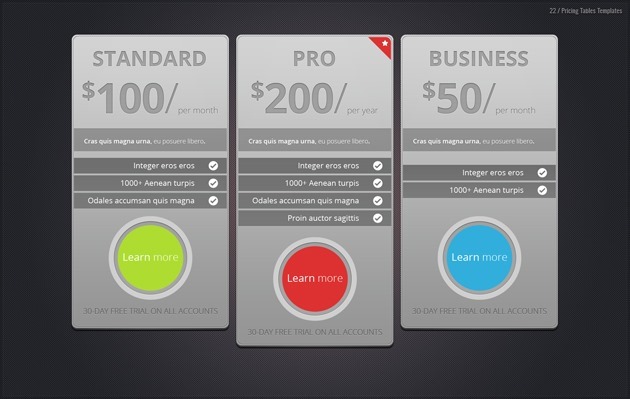 pricing list template