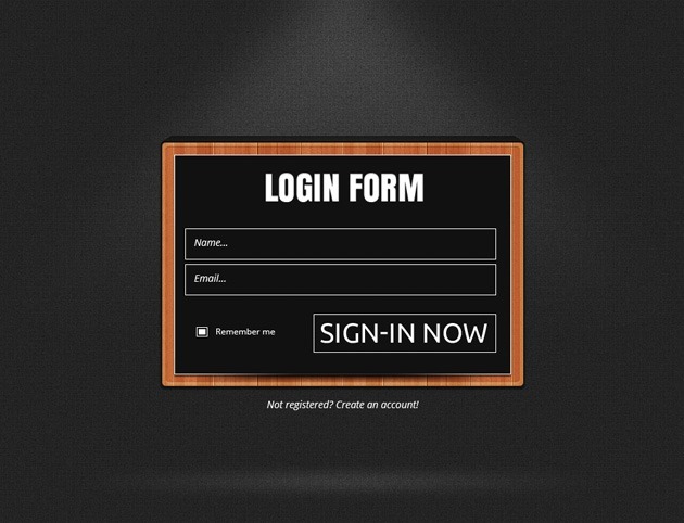 Login form PSD design