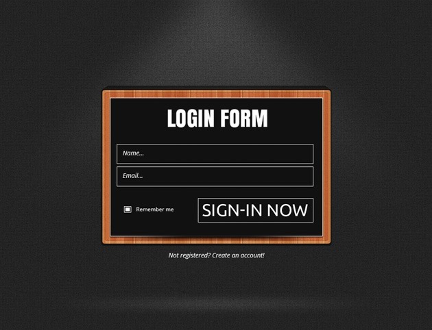 Login form PSD design