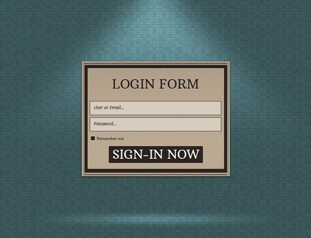 Login form PSD template