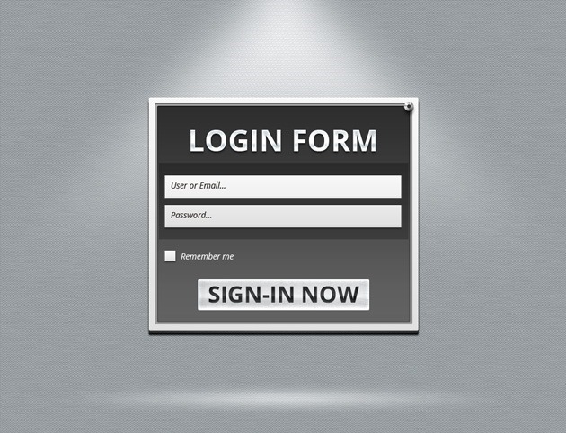 simple Login form PSD 