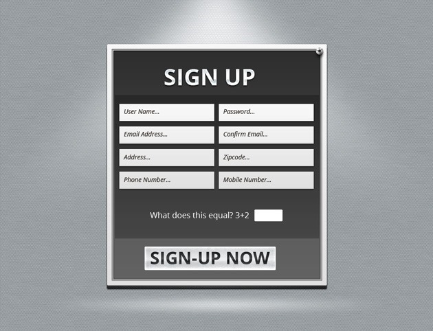 simple Sign up form 