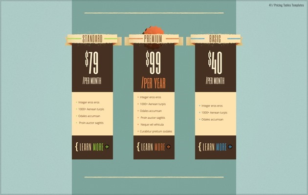 web pricing table free