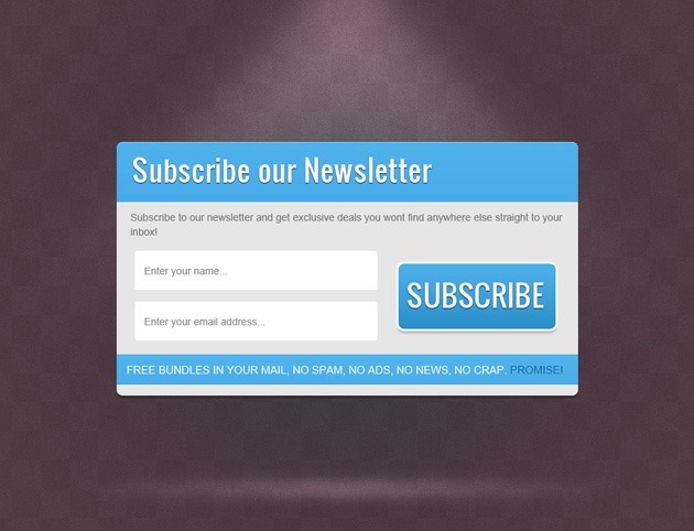 Blue Subscribe form