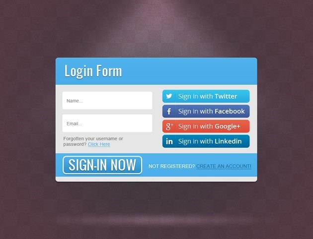 Blue Login form