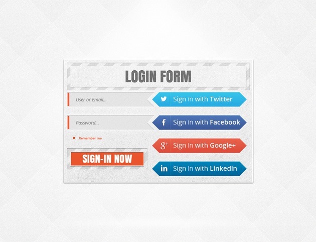Login form PSD