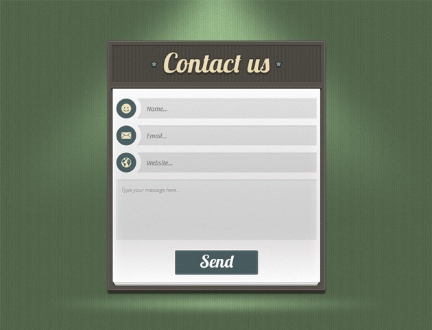 Green Contact form PSD