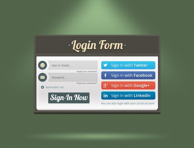 Green Login form
