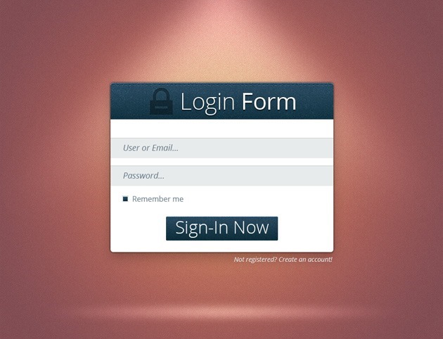 Login form PSD