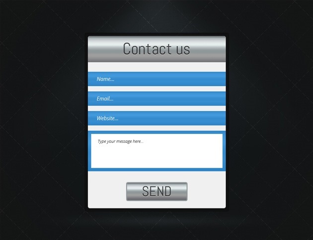 Silver Contact form PSD
