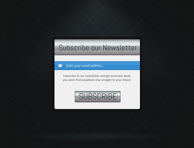 Silver Subscribe form PSD