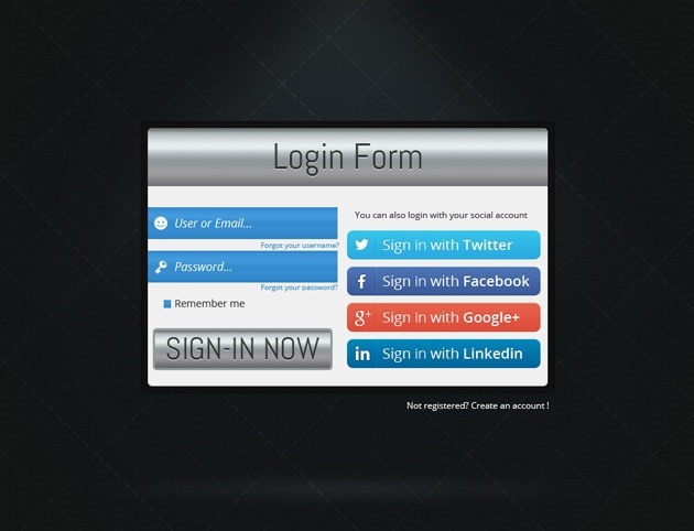 Silver Login form