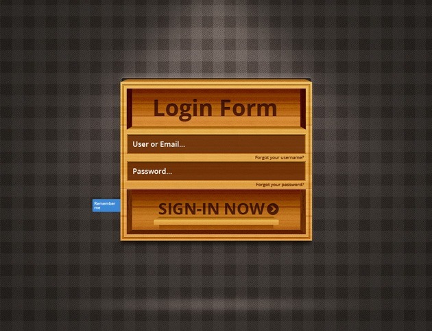 Wood Login form PSD