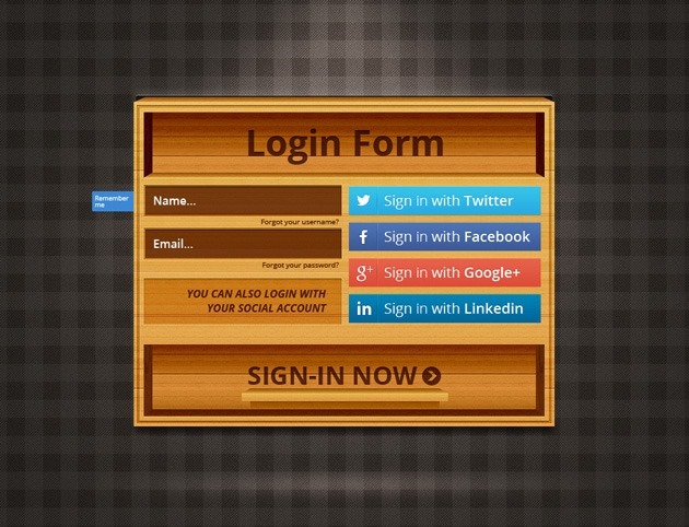 Wood Login form