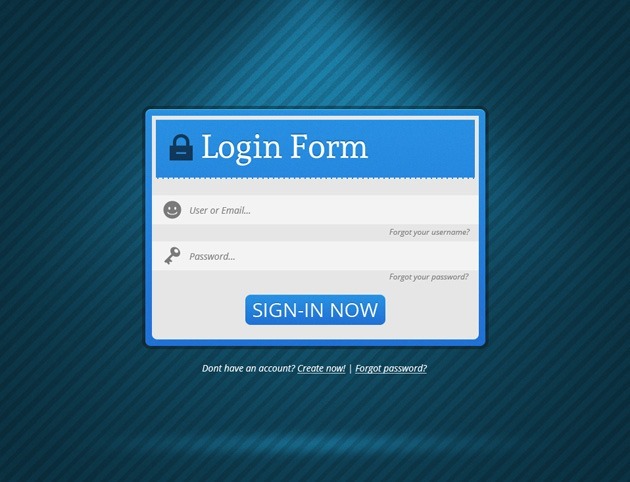 Minimalist Login form PSD