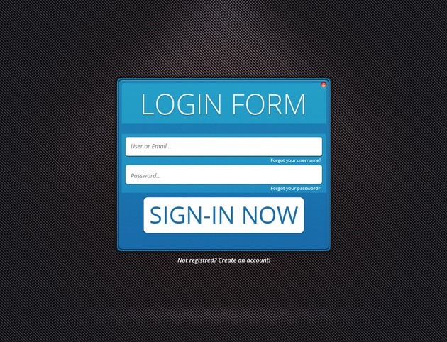 Web Login form PSD