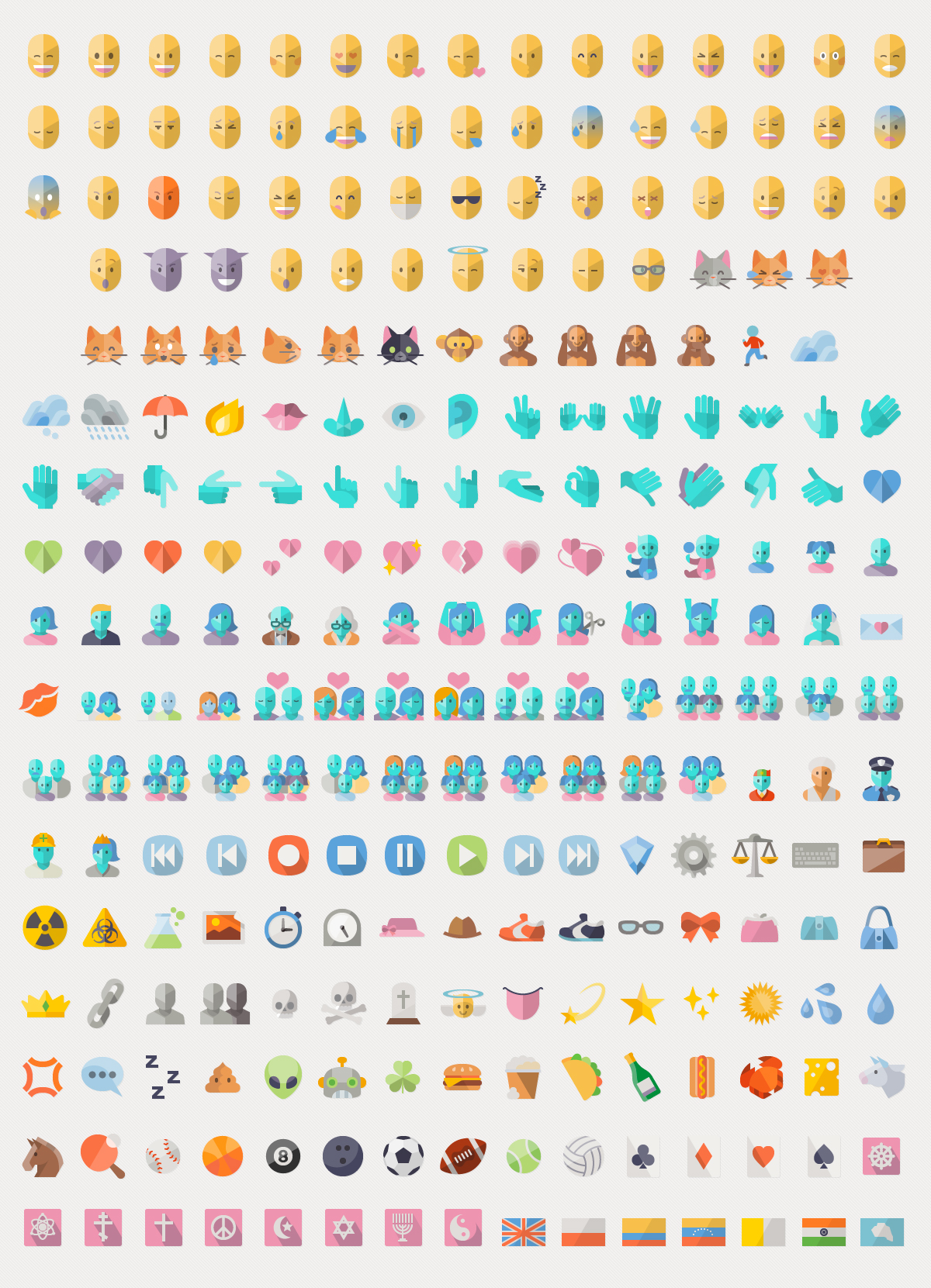 Flat Emoji List Vector Pack - Designshock - Shockfamily