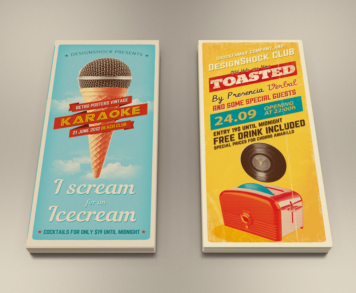 Mock-up-leaflet-vintage-vector