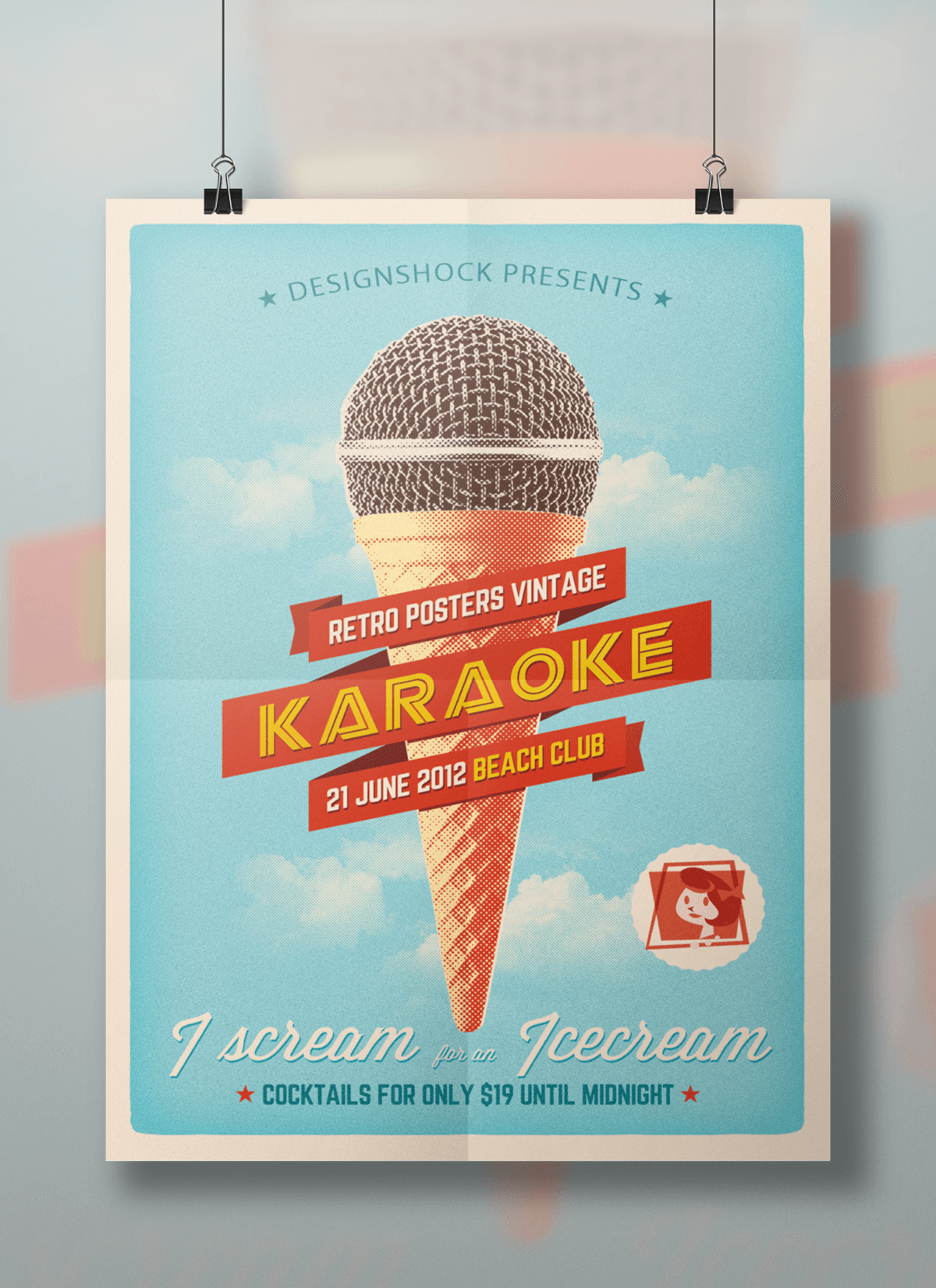 poster-vintage-karaoke-beach