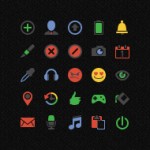 204 Google Plus interface icons, including several sizes (pixel perfect)