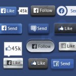 600 Facebook Buttons: Editable Vector PSD